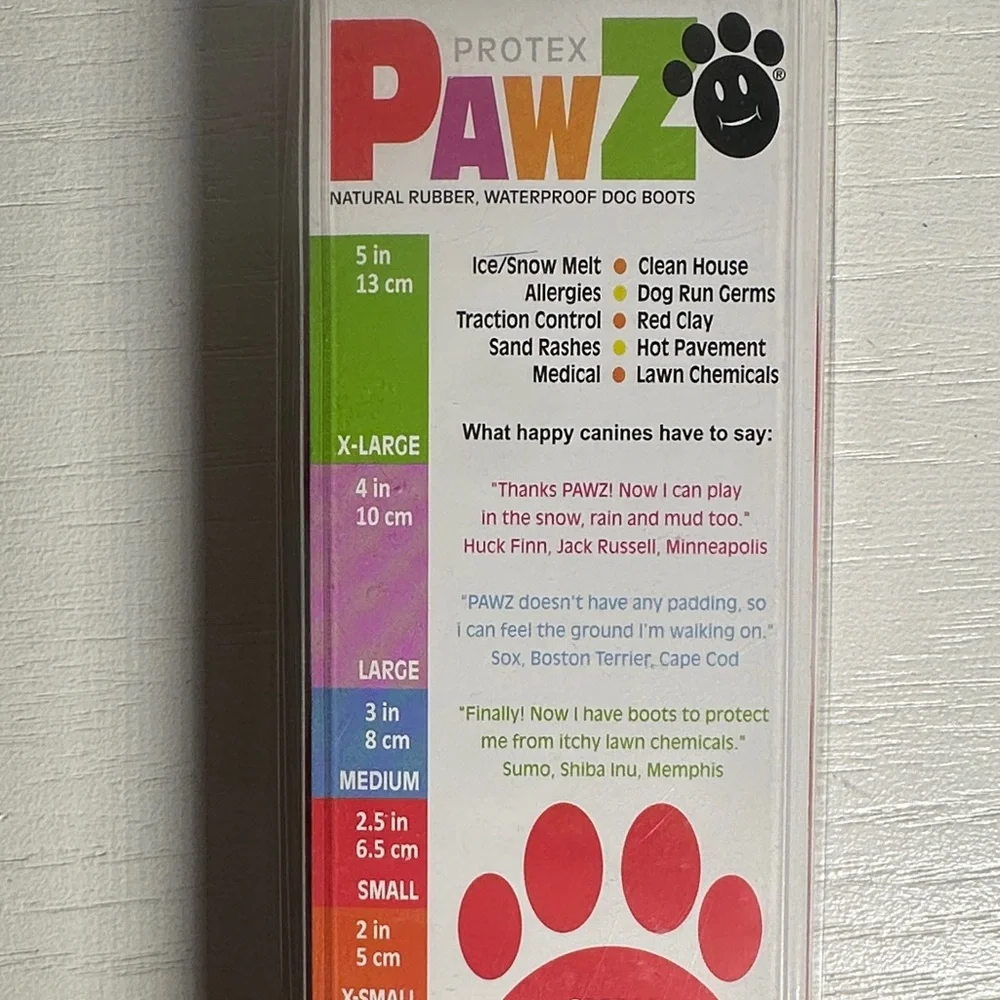 PAWZ Vibrant Red Dog Boots NWT set of 12 size small